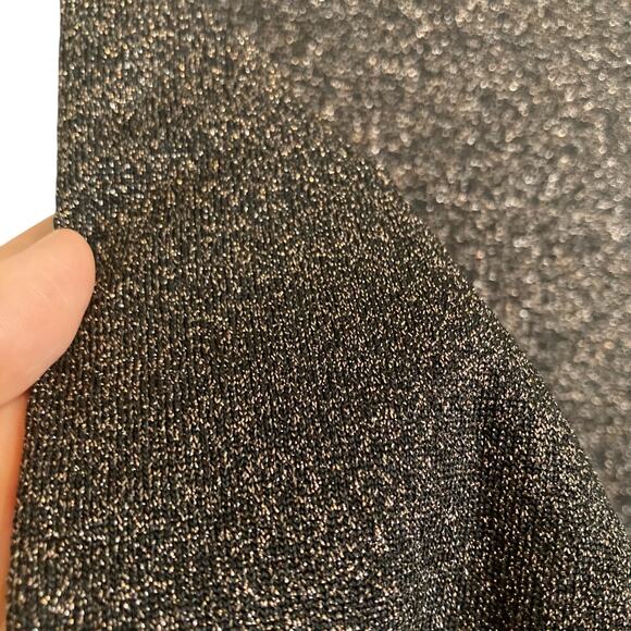 J McLaughlin Brown Gold Metallic Knit Aline Holiday Sparkly Dress Size Medium - Picture 8 of 16